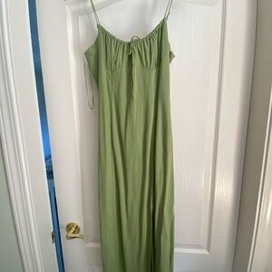 Zara sage Green cotton Maxi Dress, BNWT, never worn